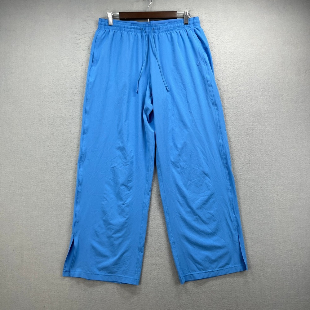 Lululemon Court Rival Pants Womens 10 Blue Stretch Wide Leg Activewear Lounge